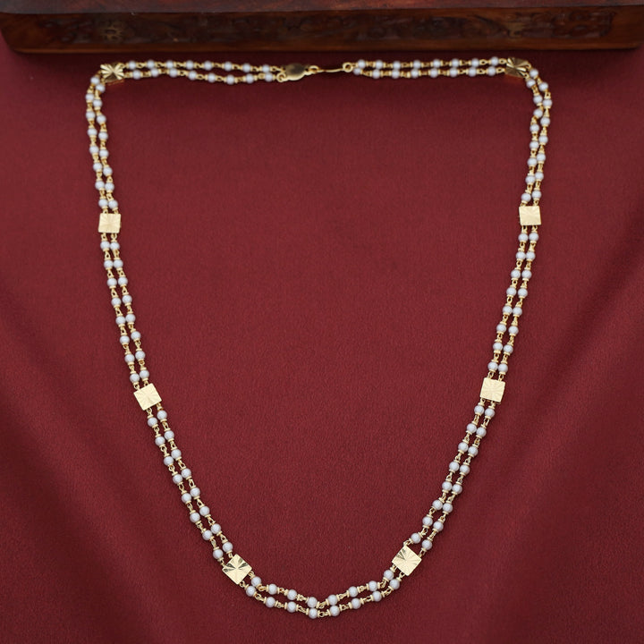 Charita Golden Square 2 Layer Beaded Long Neckpiece