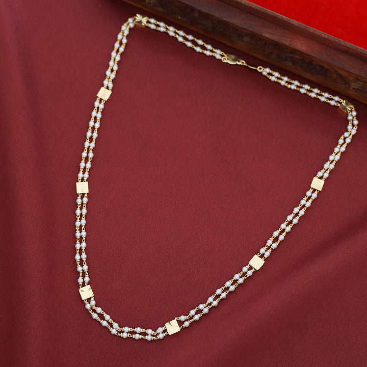 Charita Golden Square 2 Layer Beaded Long Neckpiece