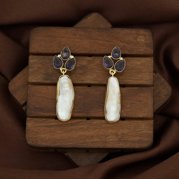 Kaniya Real Baroque Tri Glossy Earring