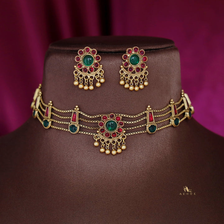 Samudra 4 Layer Parampara Choker With Earring