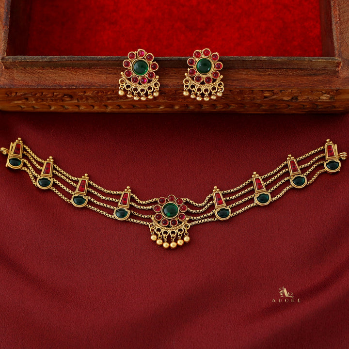 Samudra 4 Layer Parampara Choker With Earring