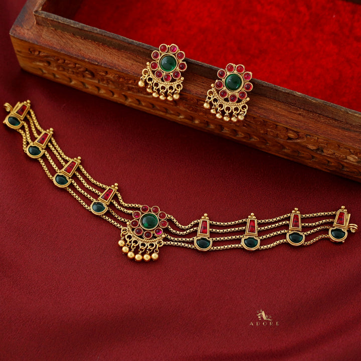 Samudra 4 Layer Parampara Choker With Earring