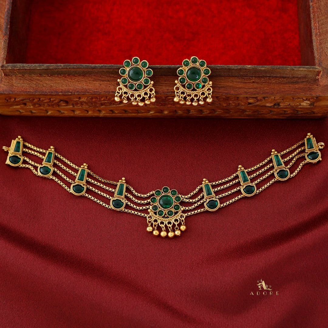 Samudra 4 Layer Parampara Choker With Earring