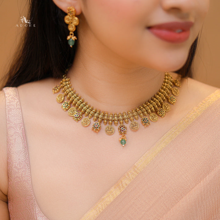Premium Matushri Devi Short Neckpiece With Earring