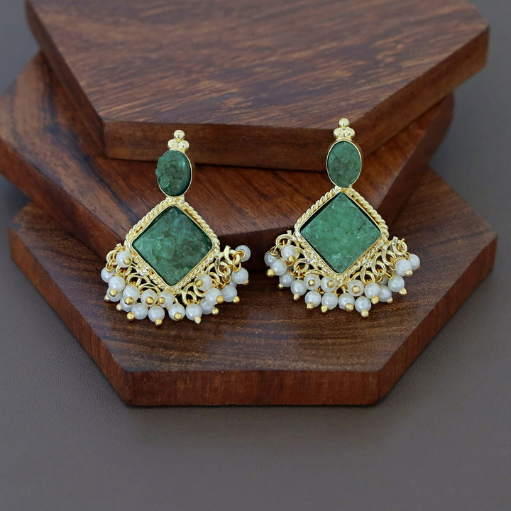 Marcella Druzy Stone Diamond Pearl Cluster Earring