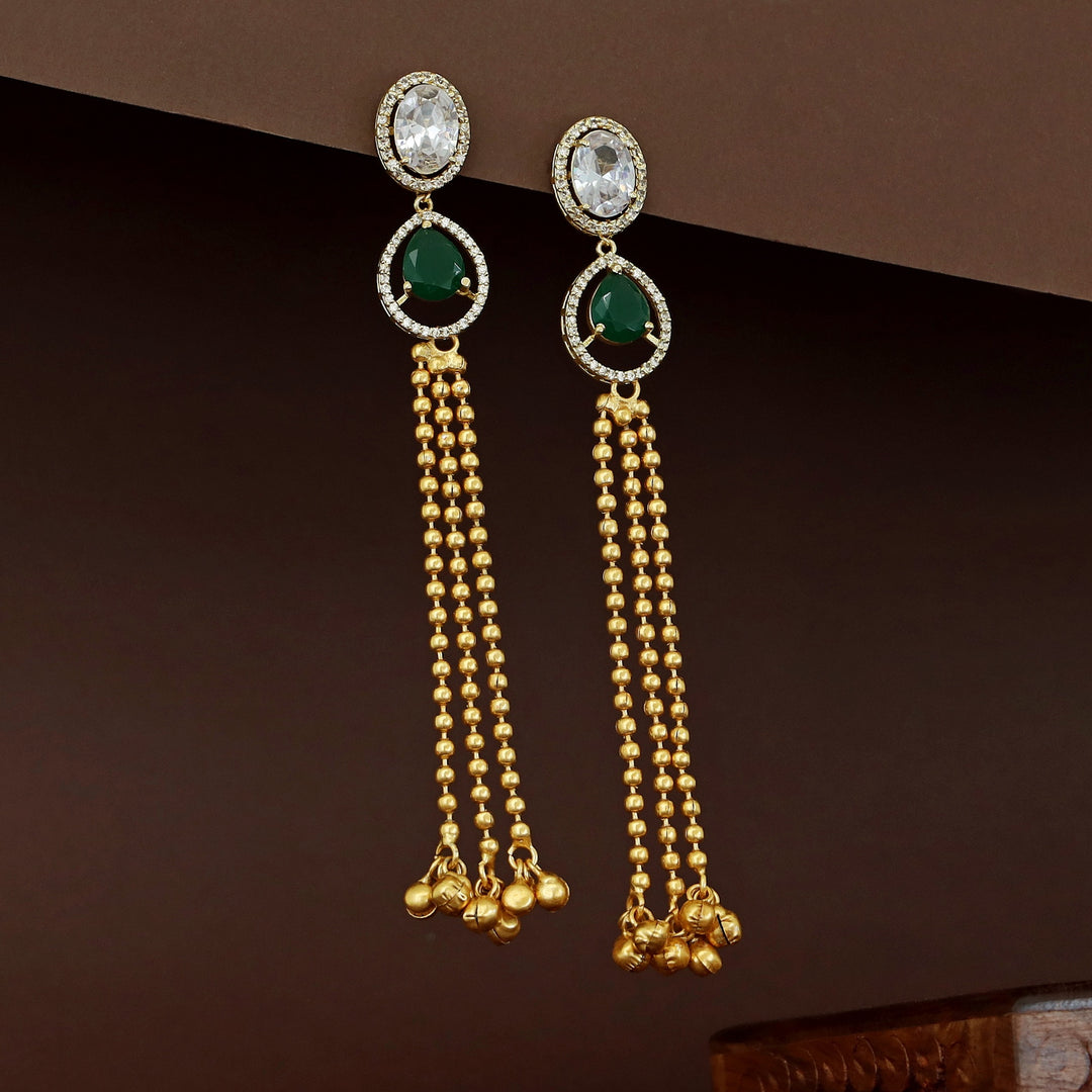 Chameli Oval Drop Hanging Ghungroo Kashmiri Earring