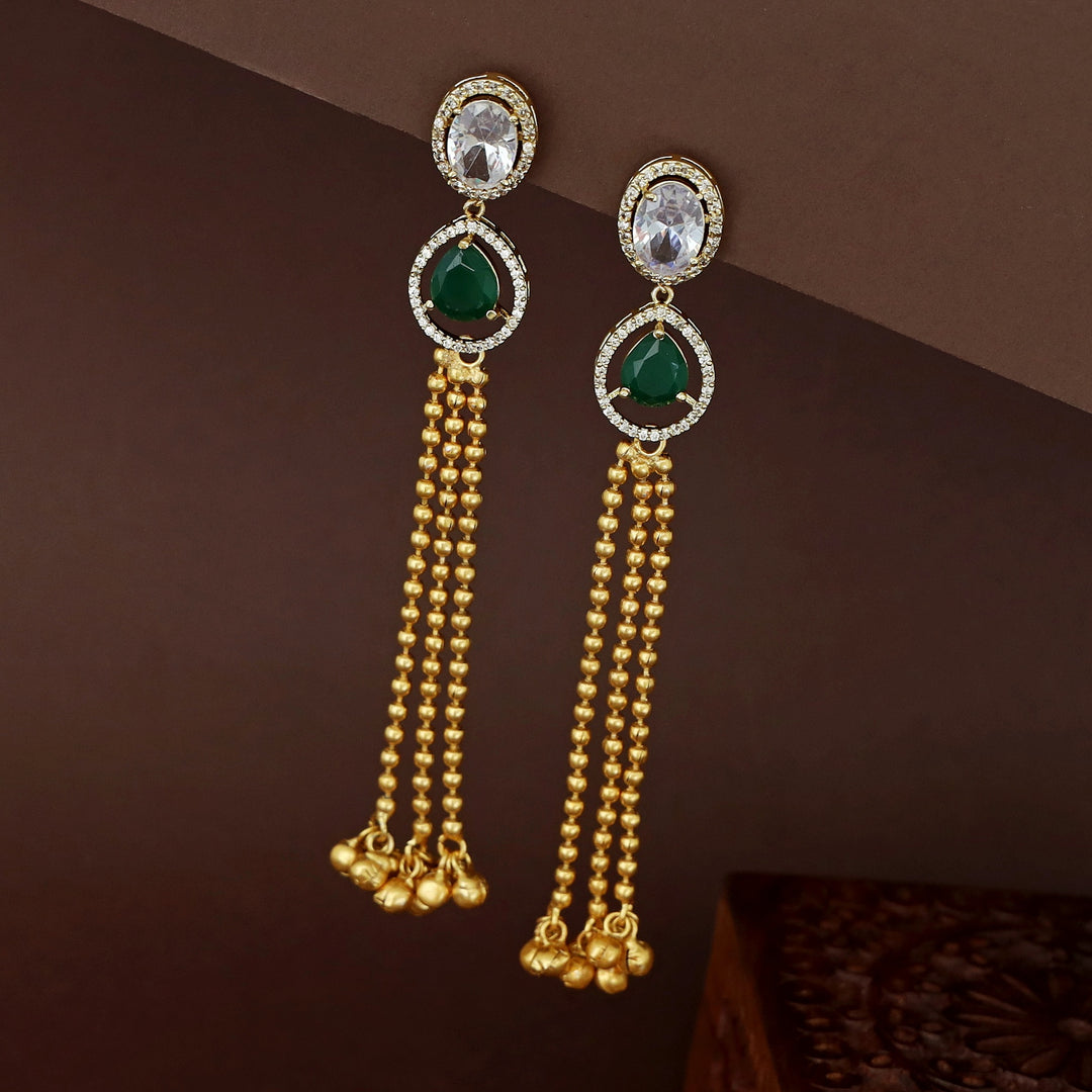 Chameli Oval Drop Hanging Ghungroo Kashmiri Earring