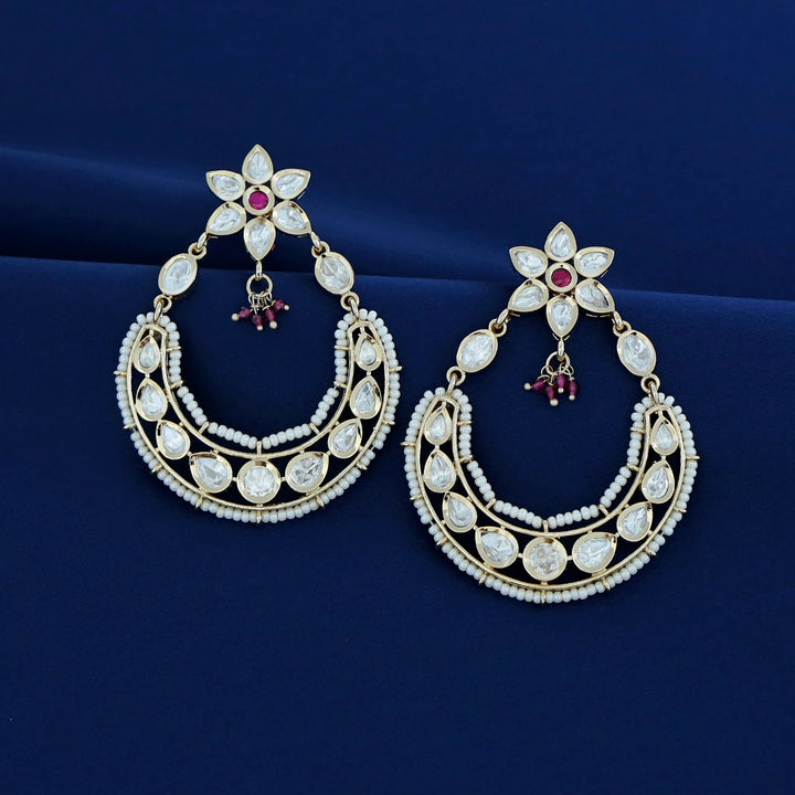 Barika Kundan Pearl Floral Earring