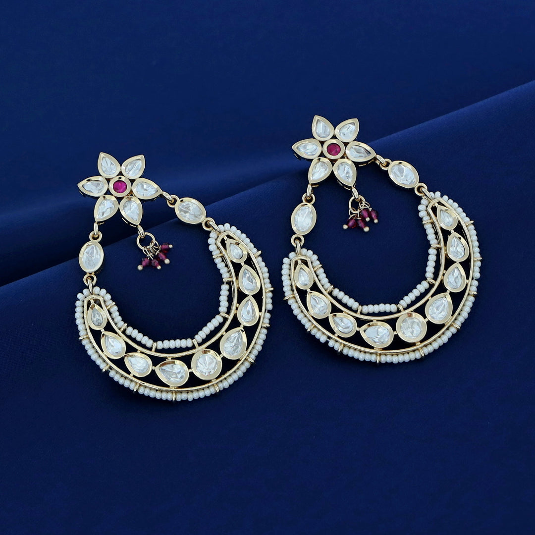 Barika Kundan Pearl Floral Earring
