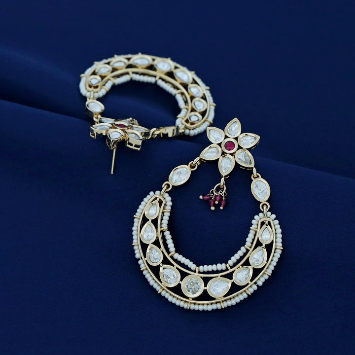 Barika Kundan Pearl Floral Earring