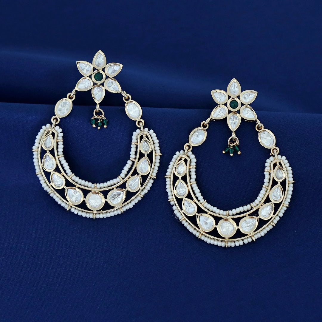 Barika Kundan Pearl Floral Earring