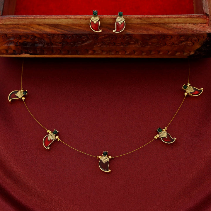 Prasana Traditional Mango String Neckpiece With Stud