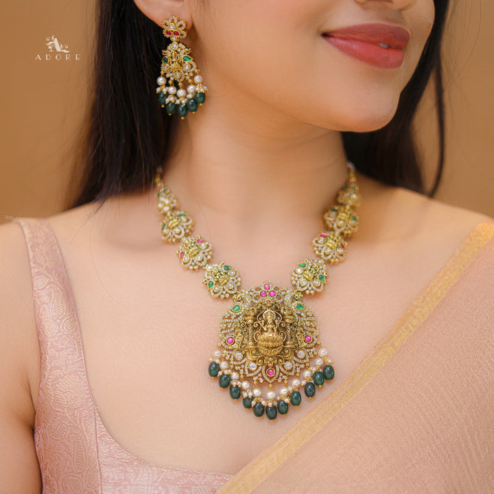 Premium Saptha Lakshmi Bridal Neckpiece with Earring