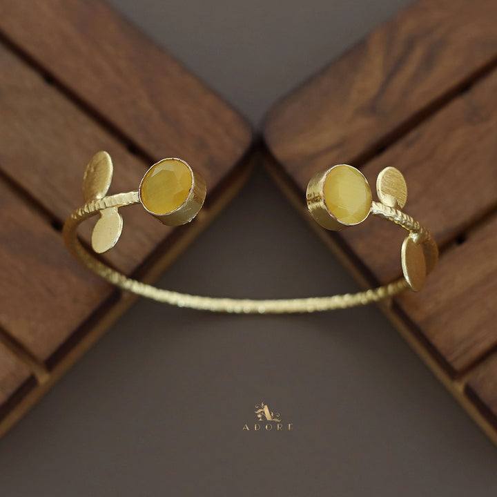 Hamsini Golden Glossy Stone Bangle