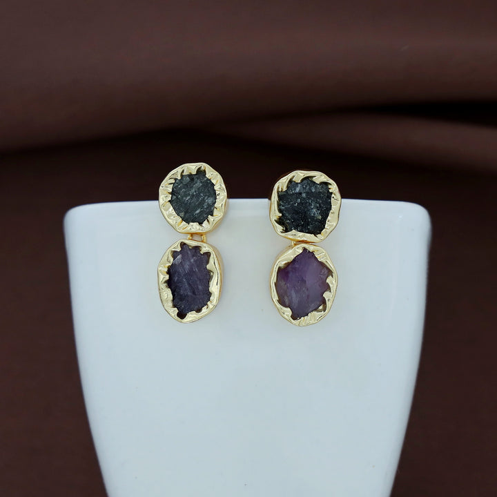 Ivona Dual Raw Stone Earring