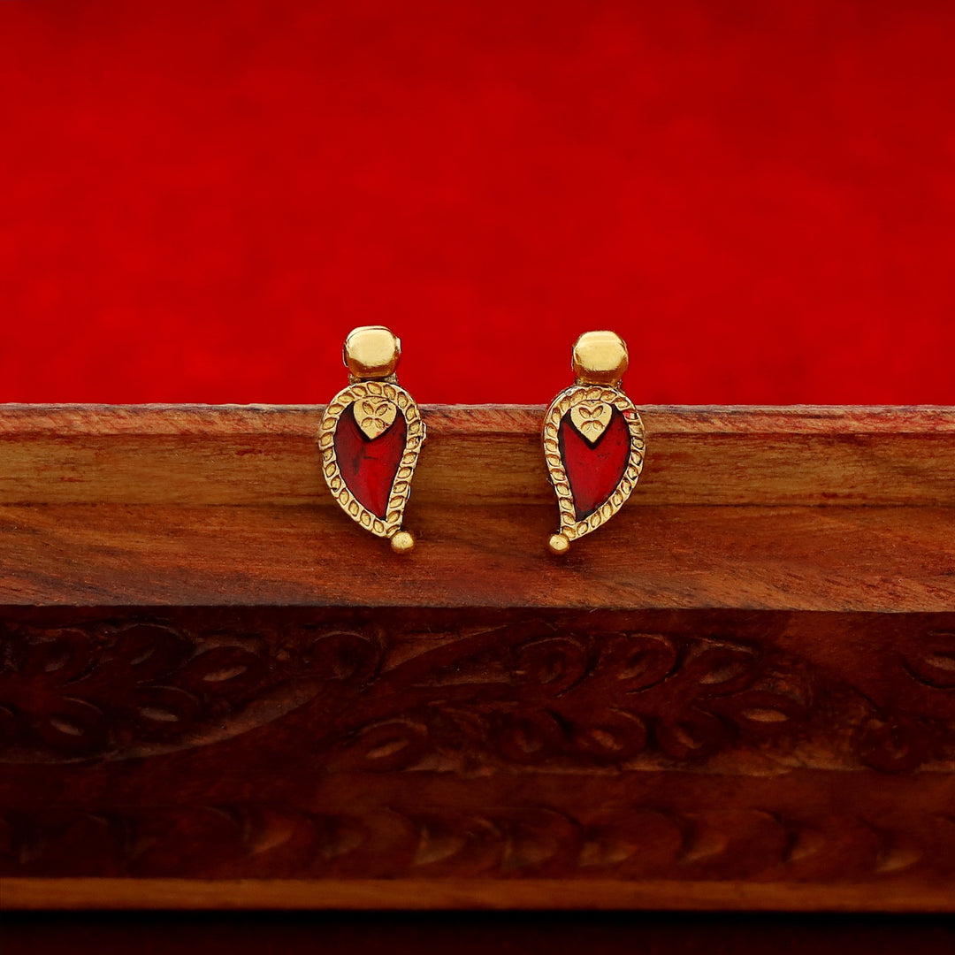 Adhiksha Enamel Palakka Short Neckpiece With Earring