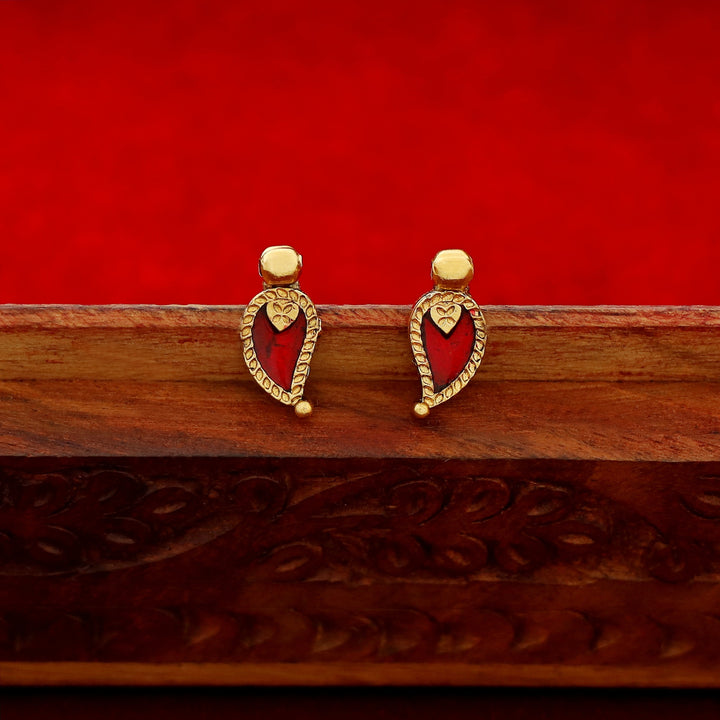 Adhiksha Enamel Palakka Short Neckpiece With Earring