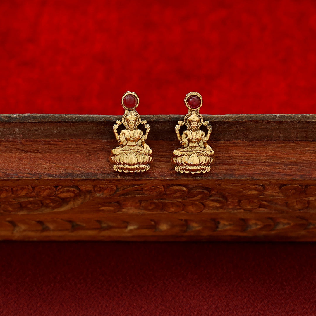 Lakshmi Devi Floral Short Neckpiece With Earring