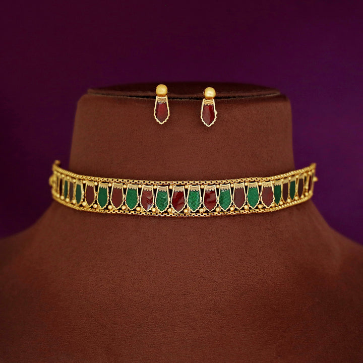 Ishanya Golden Ball Palakka Choker With Stud