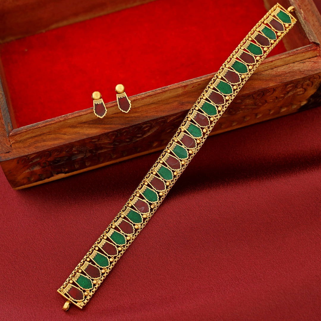 Ishanya Golden Ball Palakka Choker With Stud