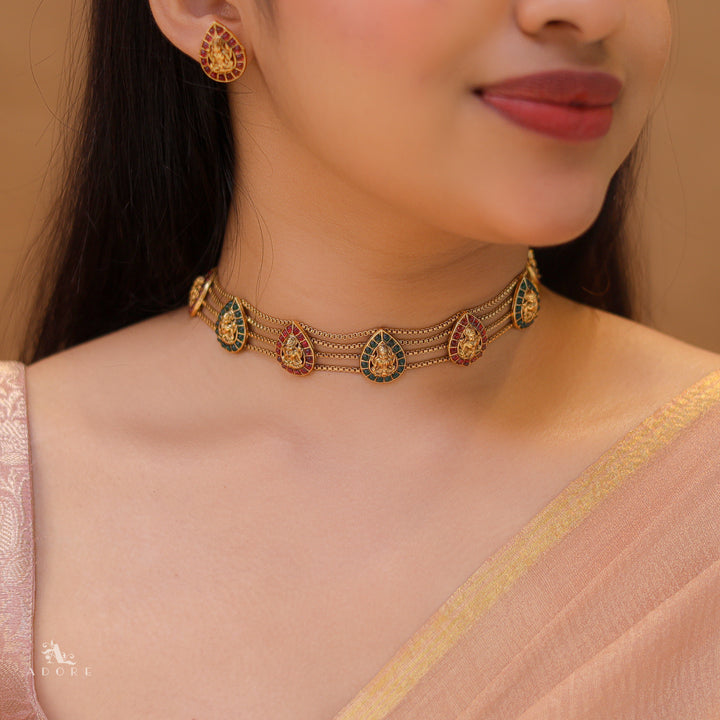 Daamini 4 Layer Lakshmi Choker With Stud