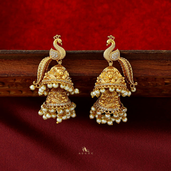 Samaira Mayur Wing 2 Layer Pearl Jhumka