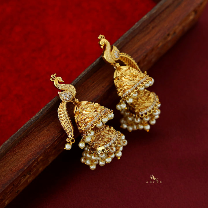 Samaira Mayur Wing 2 Layer Pearl Jhumka