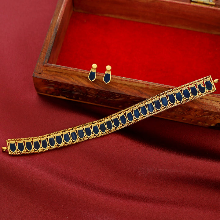 Ishanya Golden Ball Palakka Choker With Stud