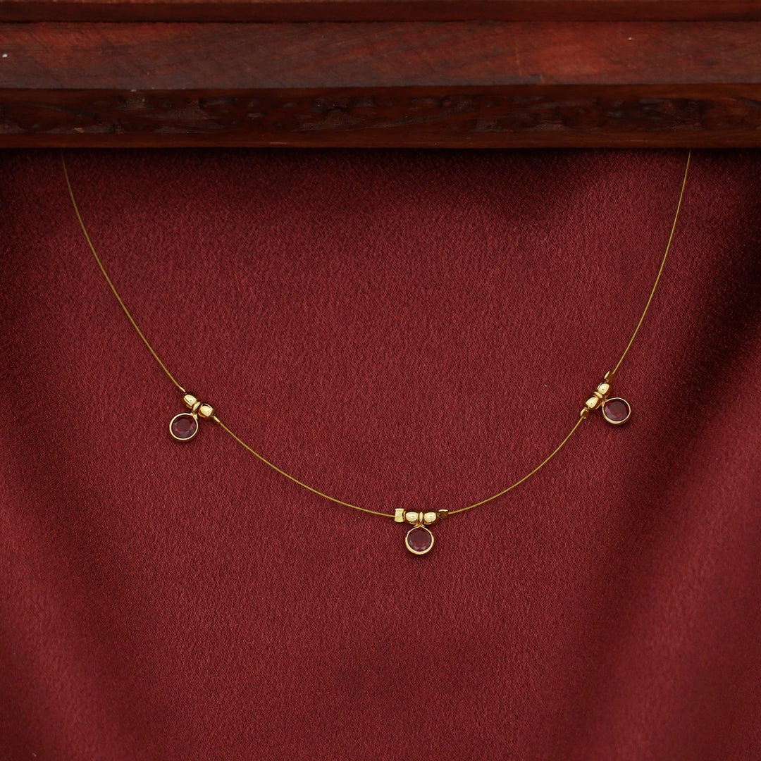 Naima Tri Glossy Stone String Neckpiece