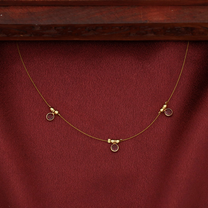 Naima Tri Glossy Stone String Neckpiece