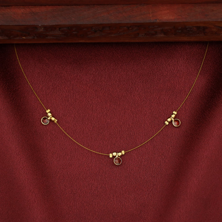 Naima Tri Glossy Stone String Neckpiece