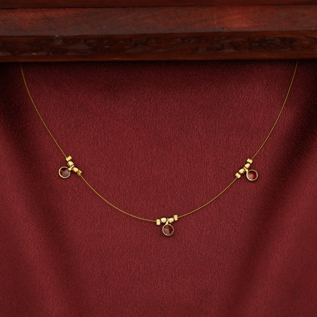 Naima Tri Glossy Stone String Neckpiece