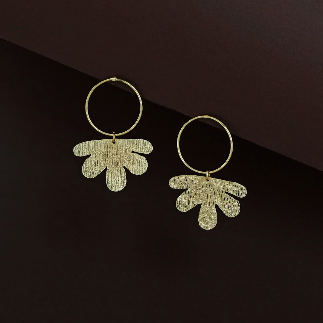 Diana Golden Circle Half Floral Earring