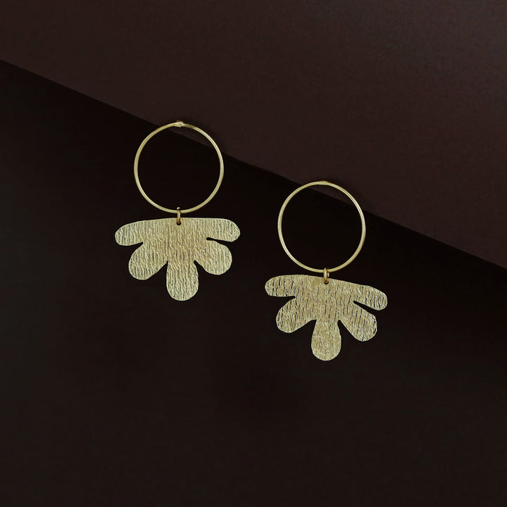 Diana Golden Circle Half Floral Earring