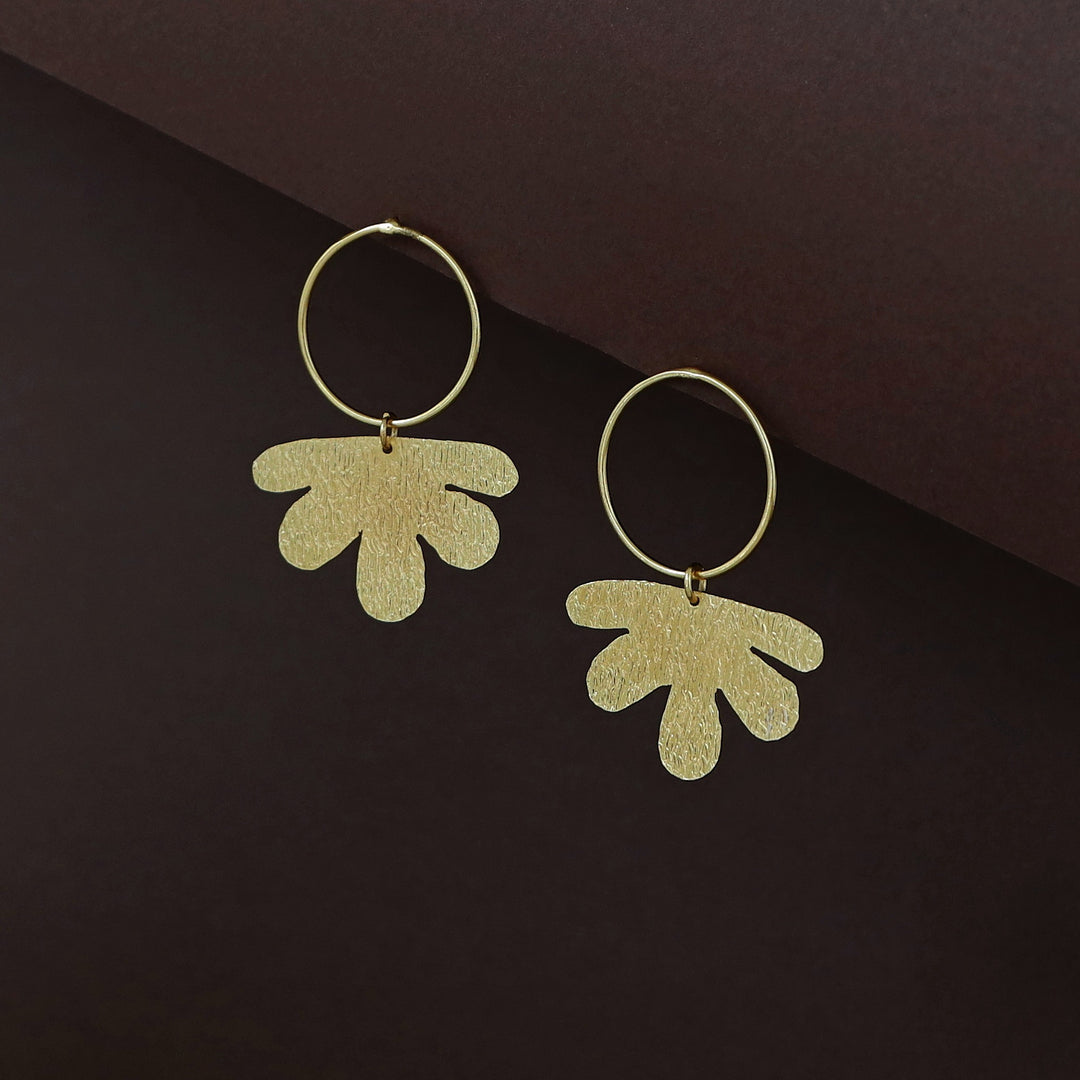 Diana Golden Circle Half Floral Earring