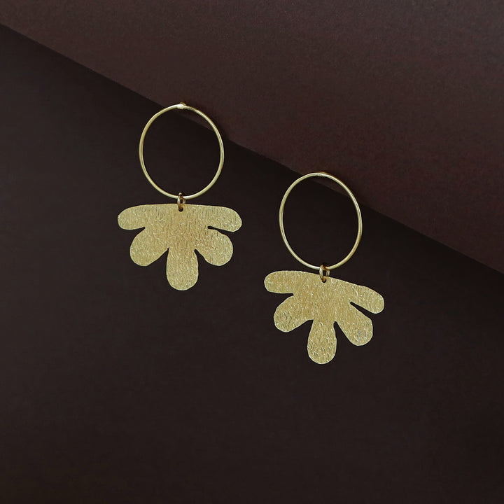 Diana Golden Circle Half Floral Earring