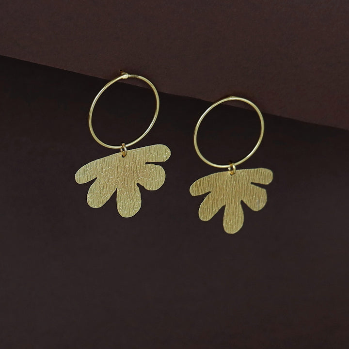 Diana Golden Circle Half Floral Earring