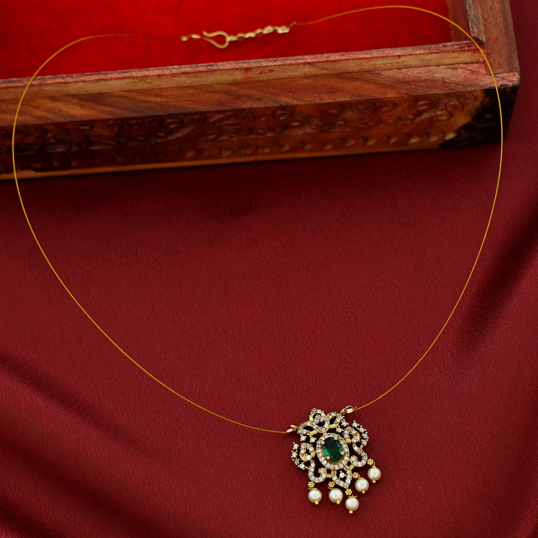 Manya AD Stone Pearl String Neckpiece