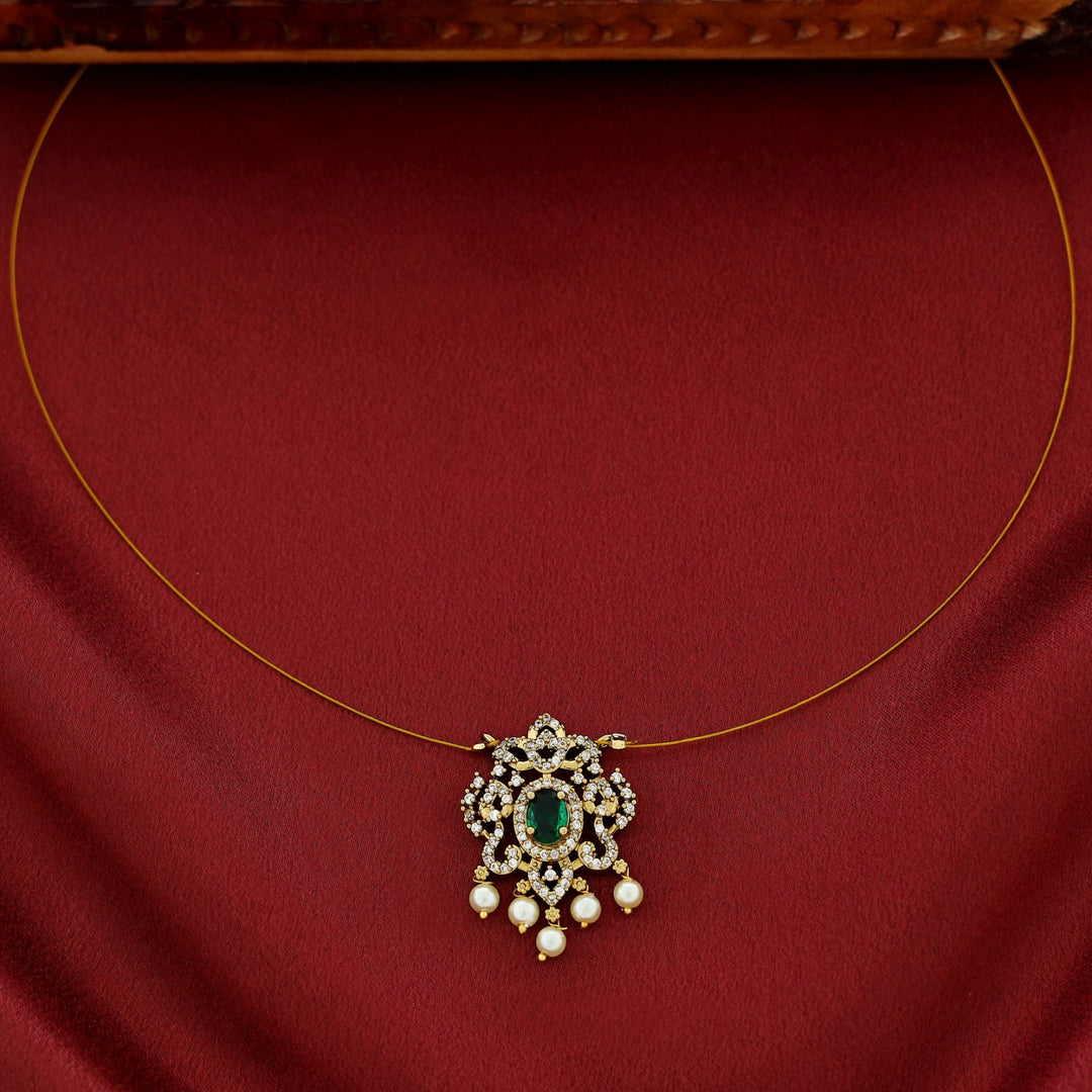 Manya AD Stone Pearl String Neckpiece