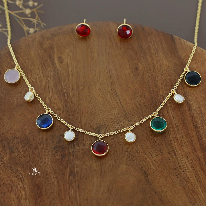 Mihaara Pearl Neckpiece With Stud (Colour Option)