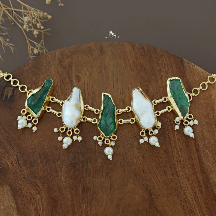 Bethany Raw Stone With Baroque Choker