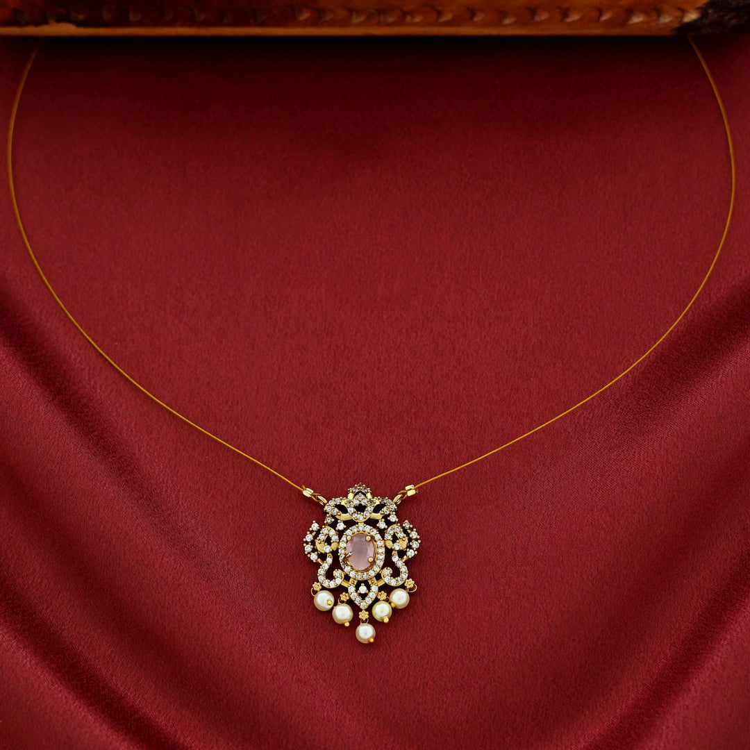Manya AD Stone Pearl String Neckpiece