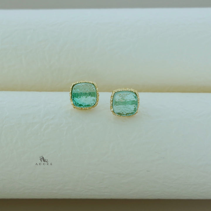 Textured Riana Square Stud