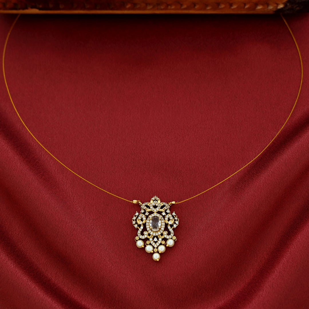 Manya AD Stone Pearl String Neckpiece