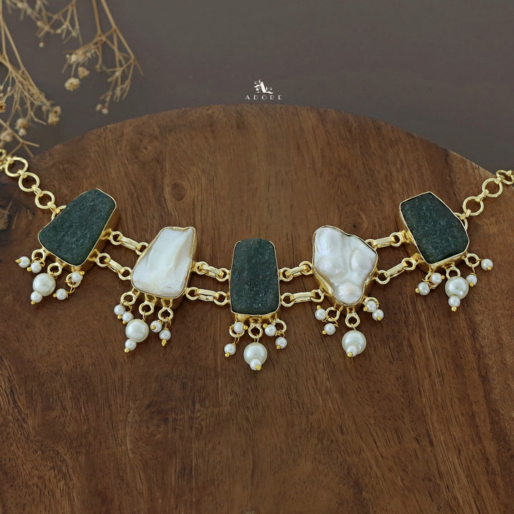 Bethany Raw Stone With Baroque Choker