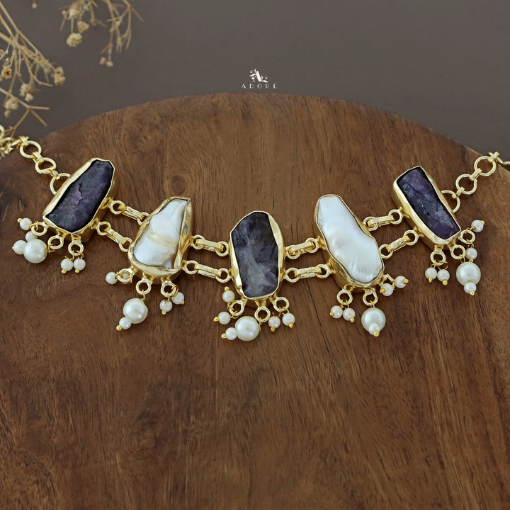Bethany Raw Stone With Baroque Choker