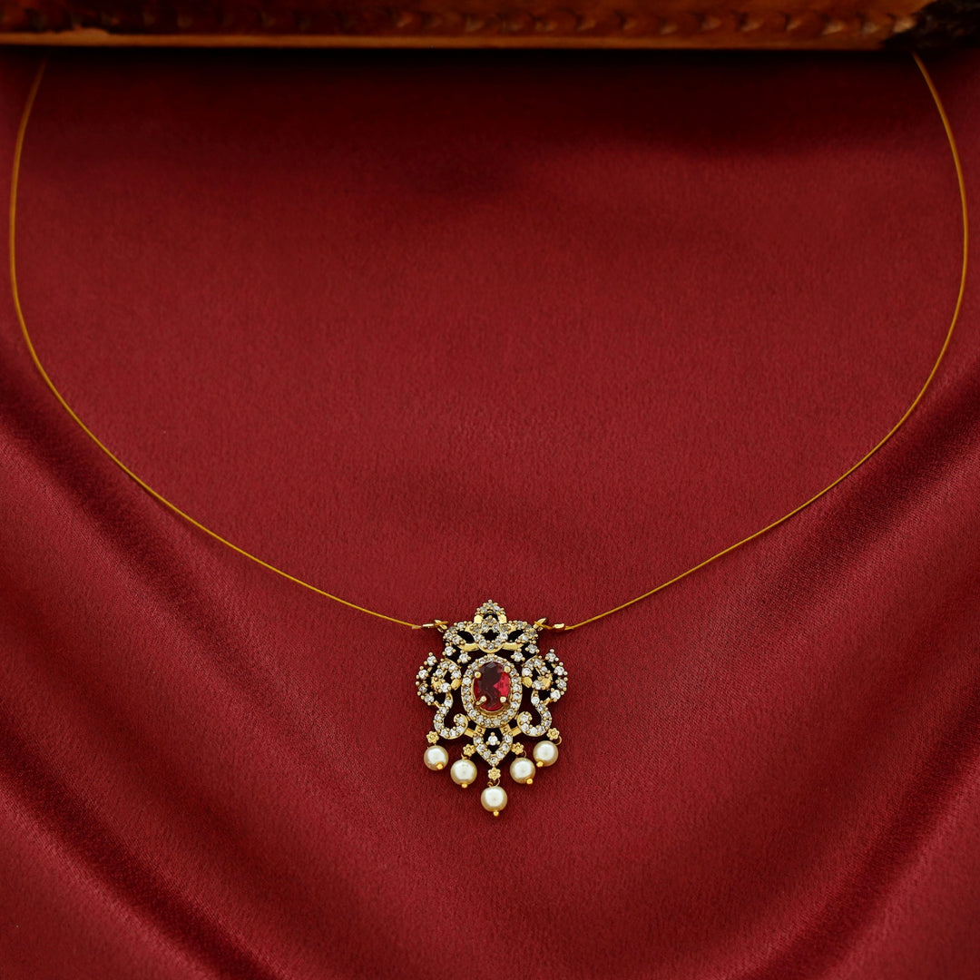 Manya AD Stone Pearl String Neckpiece