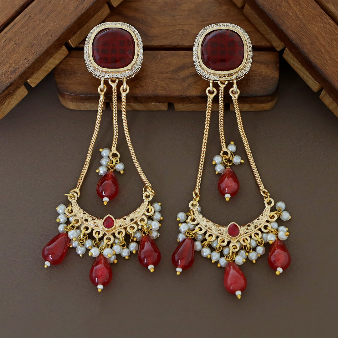 Adira Jadau Kundan Pearl Beaded Choker With Earring