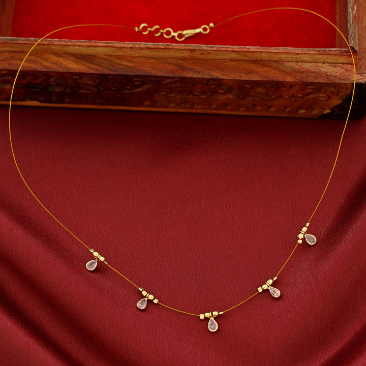 Naima Glossy Stone Drop String Neckpiece
