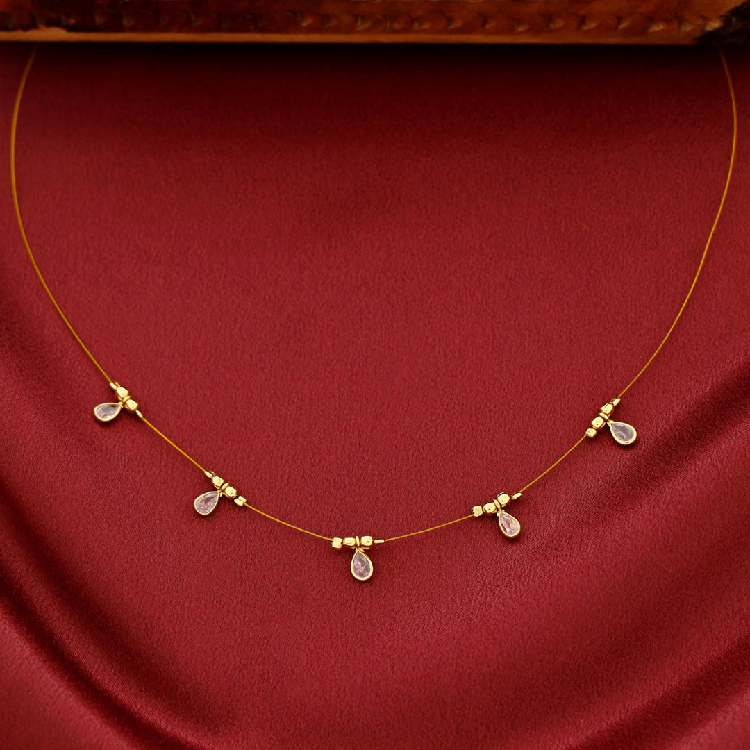 Naima Glossy Stone Drop String Neckpiece
